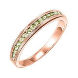 14KT Pink Gold & Diamond Classic Book Stackable Fashion Ring - 1/4 cts