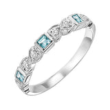 10KT White Gold & Diamond Classic Book Stackable Fashion Ring   - 1/10 ctw