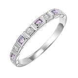 14KT White Gold & Diamond Classic Book Stackable Fashion Ring  - 1/10 ctw