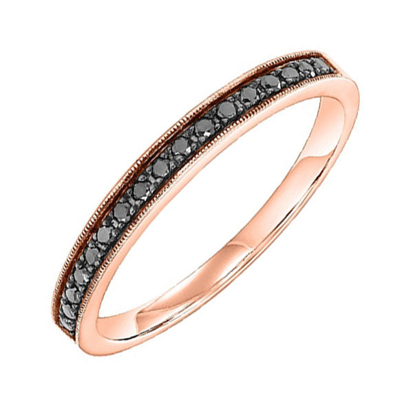 10KT Pink Gold & Diamond Classic Book Stackable Fashion Ring  - 1/6 ctw