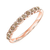 10KT Pink Gold & Diamond Classic Book Stackable Fashion Ring  - 1/10 ctw