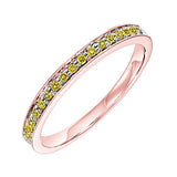 14KT Pink & Yellow Gold & Diamond Classic Book Stackable Fashion Ring  - 1/8 ctw