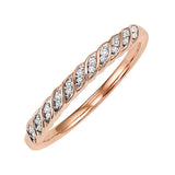 10KT Pink Gold & Diamond Classic Book Stackable Fashion Ring  - 1/10 ctw