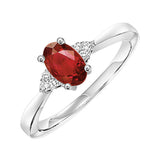 14KT White Gold & Diamond Gemstone Ring