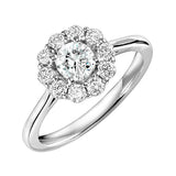 14KT White Gold & Diamond Sparkle Fashion Ring  - 1/2 ctw