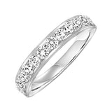 14KT White Gold & Diamond Classic Book Diamond Overatures Band Ring  - 1 ctw