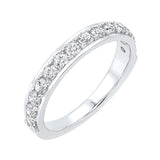 14KT White Gold & Diamond Classic Book Diamond Overatures Band Ring  - 1/6 ctw