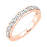 14KT Pink Gold & Diamonds Unvarying Band Ring -  1/4 ctw