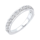 14KT White Gold & Diamond Classic Book Diamond Overatures Band Ring  - 1/4 ctw