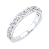 14KT White Gold & Diamond Classic Book Diamond Overatures Band Ring  - 1/2 ctw