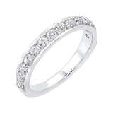 14KT White Gold & Diamond Classic Book Diamond Overatures Band Ring  - 3/4 ctw
