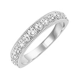 14KT White Gold & Diamond Classic Book Diamond Overatures Band Ring  - 1/2 ctw