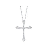 14KT White Gold & Diamond Classic Book Cross Pendants Neckwear Pendant  - 1/5 ctw