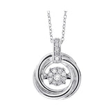 Silver (SLV 995) Cubic Zirconia Stunning Neckwear Pendant  - 1/10 ctw