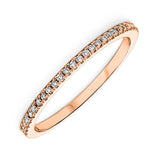 10KT Pink Gold & Diamond Classic Book Stackable Fashion Ring  - 1/8 ctw