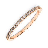 14KT Pink Gold & Diamond Classic Book Stackable Fashion Ring  - 1/8 ctw