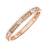 10KT Pink Gold & Diamond Classic Book Stackable Fashion Ring   - 1/6 ctw