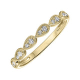 10KT Yellow Gold & Diamond Classic Book Stackable Fashion Ring   - 1/8 ctw