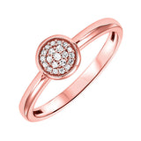 10KT Pink Gold & Diamond Stackable Fashion Ring  - 1/10 ctw