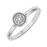 10KT White Gold & Diamond Stackable Fashion Ring  - 1/10 ctw