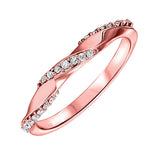 10KT Pink Gold & Diamond Stackable Fashion Ring  - 1/8 ctw