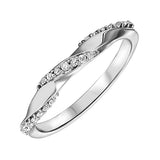 10KT White Gold & Diamond Stackable Fashion Ring  - 1/8 ctw