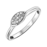 10KT White Gold & Diamond Stackable Fashion Ring  - 1/10 ctw