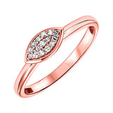 14KT Pink Gold & Diamond Stackable Fashion Ring  - 1/10 ctw