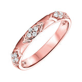10KT Pink Gold & Diamond Stackable Fashion Ring   - 1/8 ctw