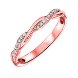10KT Pink Gold & Diamond Stackable Fashion Ring   - 1/10 ctw
