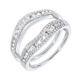 14KT White Gold & Diamond Classic Book Diamond Wraps Fashion Ring    - 1/2 ctw