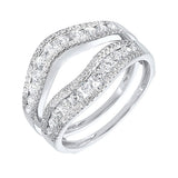 14KT White Gold & Diamond Classic Book Diamond Wraps Fashion Ring    - 1 ctw