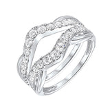 14KT White Gold & Diamond Classic Book Diamond Wraps Bridal Set Ring    - 1/2 ctw