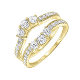 14KT Yellow Gold & Diamond Classic Book Diamond Wraps Bridal Set Ring    - 1/2 ctw
