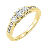 14KT Yellow Gold & Diamond Sparkle Fashion Ring  - 1/2 ctw