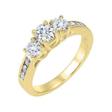 14KT Yellow Gold & Diamond Sparkle Fashion Ring  - 1 ctw