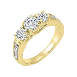 14KT Yellow Gold & Diamond Sparkle Fashion Ring  - 1-1/2 ctw