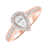 14KT Pink Gold & Diamond Basics Halo Ring - 4/7 ctw