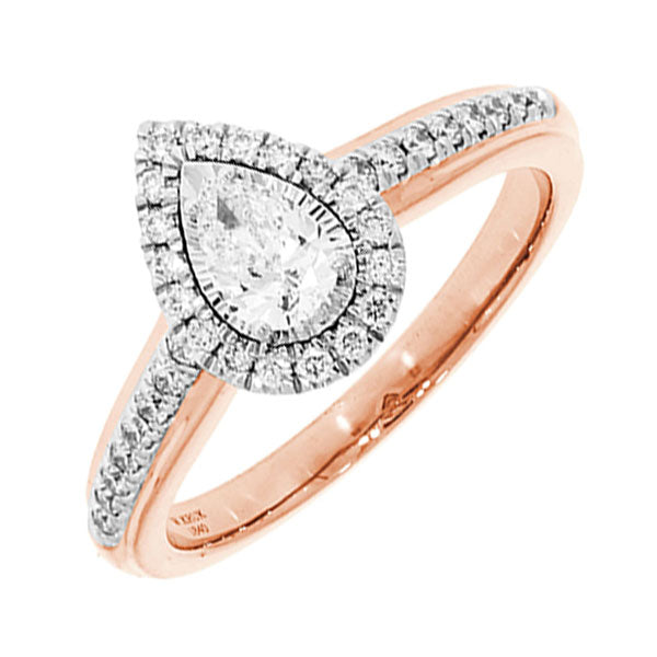 14KT White & Pink Gold & Diamonds Stunning Fashion Ring - 1/4 CTW