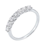 14KT White Gold & Diamond Classic Book Shared Prong Trellis Fashion Ring   - 1/4 ctw