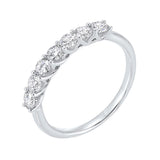 14KT White Gold & Diamond Classic Book Shared Prong Trellis Fashion Ring   - 3/4 ctw