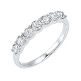 14KT White Gold & Diamond Classic Book Shared Prong Fashion Ring   - 1 ctw