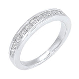 14KT White Gold & Diamond Classic Book Princess Channel Fashion Ring   - 1 ctw