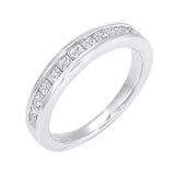 14KT White Gold & Diamond Classic Book Princess Channel Fashion Ring   - 3/4 ctw