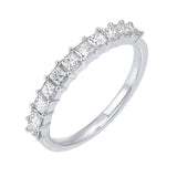 14KT White Gold & Diamond Classic Book Princess Prong Fashion Ring   - 3/4 ctw