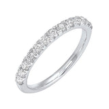 14KT White Gold & Diamond Classic Book French Prong Fashion Ring   - 1 ctw