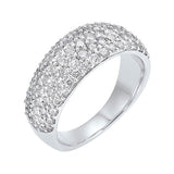 14KT White Gold & Diamond Classic Book High Dome Pave Fashion Ring   - 1-1/2 ctw