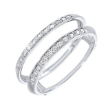 14KT White Gold & Diamond Classic Book Diamond Wraps Fashion Ring   - 1/10 ctw