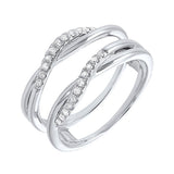 14KT White Gold & Diamond Classic Book Diamond Wraps Fashion Ring   - 1/6 ctw