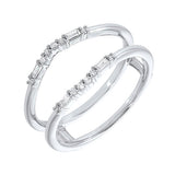 14KT White Gold & Diamond Classic Book Diamond Wraps Fashion Ring    - 1/6 ctw